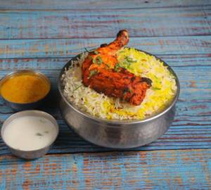 Tandoori Chicken Fry 1- Piece With Dum Biryani Combination (Serve-1)-349