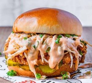 Chicken cheese melting zinger burger