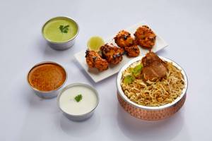 1 Mini Chicken Dum Biryani and Half Chicken Tikka Kebab