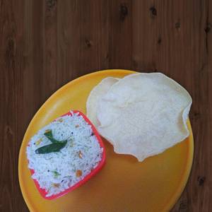 Coconut rice+appalam or vathal