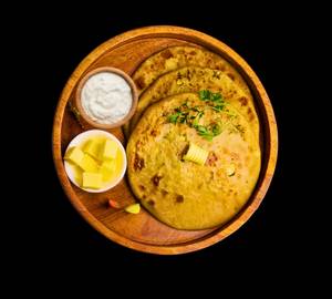 2 Aloo Cheese Paratha with Amul Dahi