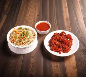 Chicken Fried Rice + Chilli Chicken + Chicken 65