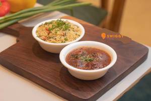 Veg Manchurian Gravy With Fried Rice