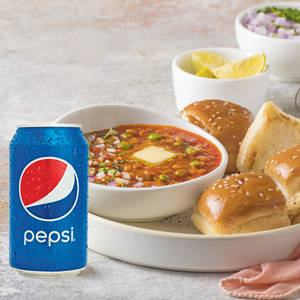 Pao Bhaji with Pepsi Can