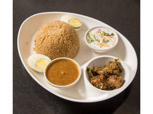 Egg Biryani + Pepper Chicken