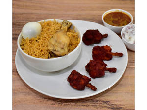 Chicken Biryani + Chicken Lollipop