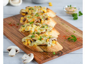 Corn And Mushroom Bruschetta