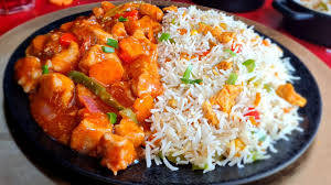 Egg fried rice with chicken manchurian