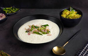 Curd Rice + Pacha Milagai Kozhi Peratal