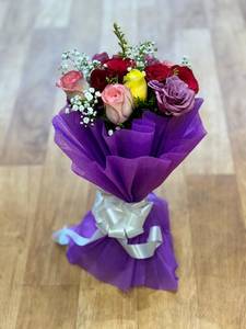 Magic Bouquet Of TEN Mix Rose (Pruple/ Blue)