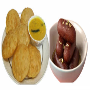 Radha Ballabhi (4pcs) + Cholar Dal + Gullab Jamun 1 Pc