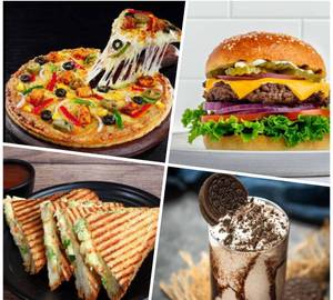 Maxcian Pizza-1, Classic Chicken Burger-1, Cheese Corn Sandwich-1 (2Piece), Oreo Milkshake-1