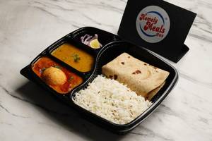 Fried Egg Masala Meal Thali