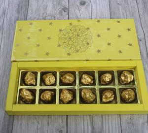 Yellow Box 12 Cavity [ Almond Rocks Chocolates ]