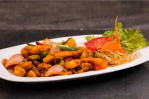 Chilli Mushroom With Baby Corn