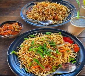 Cold Coffee + Veg Chowmein