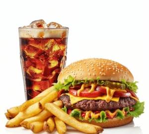 French Fries + Burger + Cold Coffee
