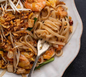Prawns Phad Thai Flat Rice Noodles