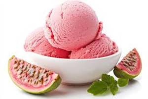 Pink guava ice cream