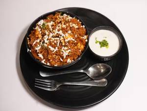 Biryani with Chicken Kanti & Lassi sweet