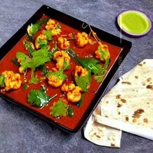 Prawn popcorn curry leaf flavoured spicy prawns chilli garlic thecha