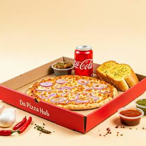 Onion Pizza [7 inches] with Garlic Bread and Mini Coke Soft Beverage [250 ml]