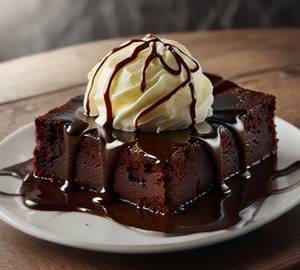 Hot Brownie With Vanilla Ice Cream