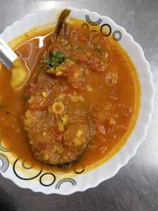 Barali Fish With Tomato &Potato Curry