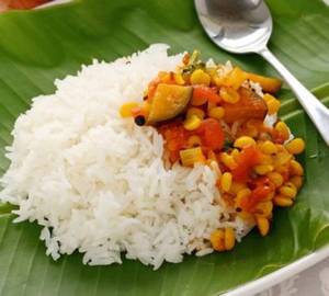 Withe rice and sambar
