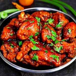 Served Chicken Hot Garlic