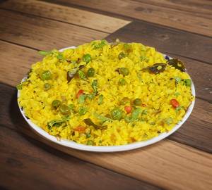 Delicious matar poha