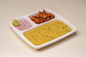 Dal Rice With Aloo Fry