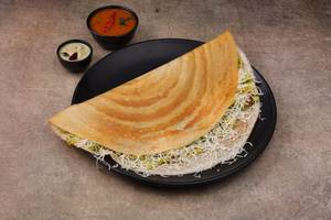 Cheese Masala Dosa (Served with Chutney and Sambar)