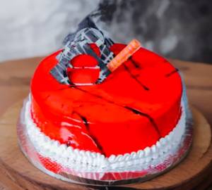 Eggless Strawberry Cake