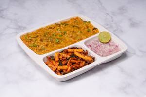 Sambar Rice With Aloo Fry
