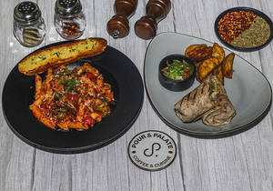 Hot & Spicy Penne Arrabbiata & Greek Green Wrap