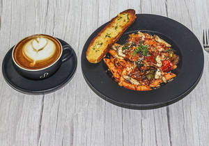 Cappuccino & Hot And Spicy Penne Arrabbiata