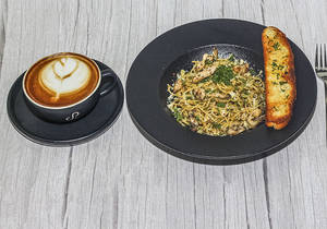 Cappuccino & Spaghetti Aglio Oglio Pasta