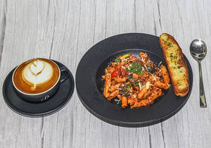 Hot And Spicy Penne Arrabbiata & Cappuccino