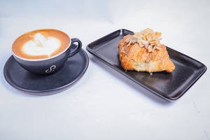 Almond Croissant & Cappuccino