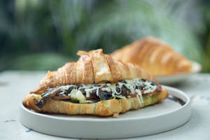 Mushroom & Pesto Croissant Sandwich