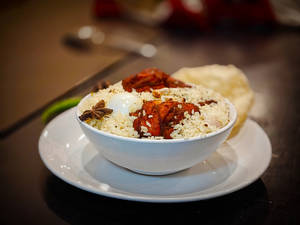 Fried Chicken Biriyani (2 Piece+ Egg)