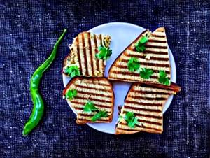 Veg Jain Cheese Toast Sandwich