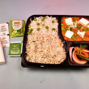 Matar Paneer With Choice Of Rice