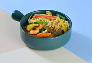 Vegetable In Kung Pao Sauce With Burnt Garlic Noodle Bowl