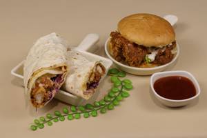 Chicken Popcorn [8 Pieces] with Chicken Zinger Burger
