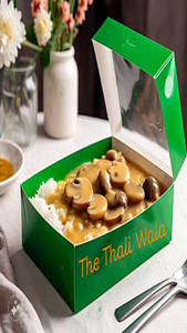 Butter Mushroom Rice Thali