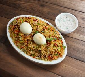 Egg Biryani With Raita