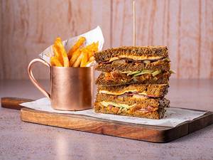 Smoke House Veg Club Sandwich In Grilled Whole Wheat