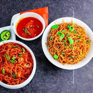 Egg Schezwan Manchurian Noodles